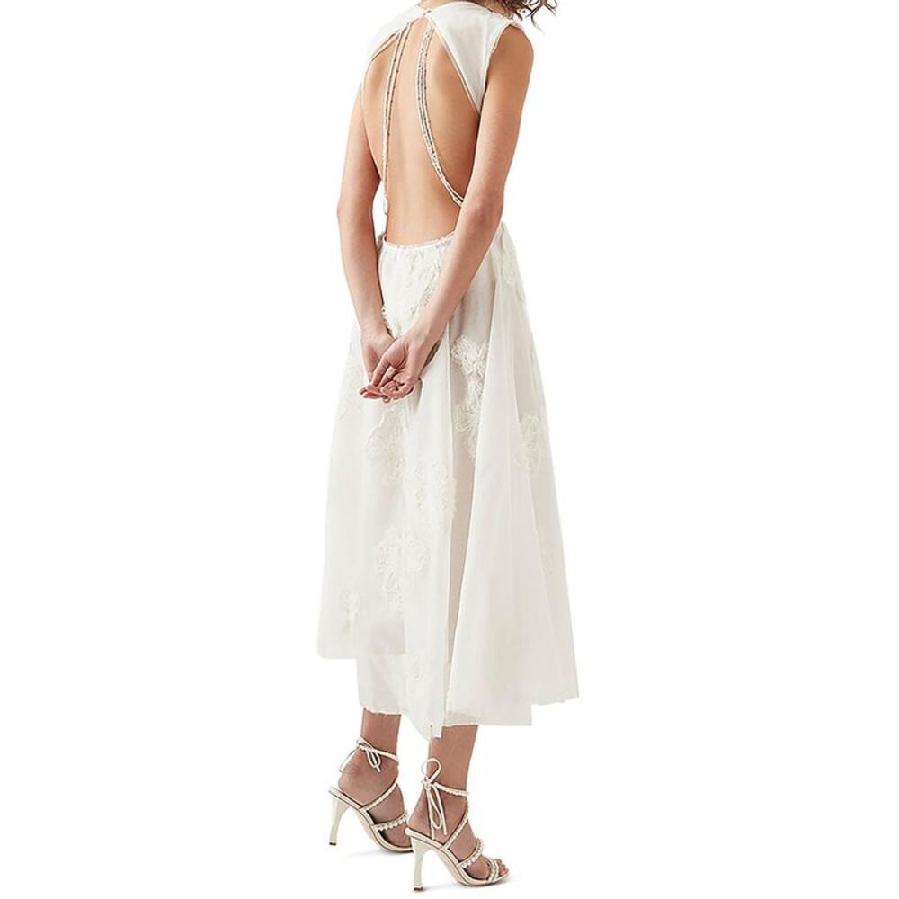 AJE Womens White Open Back Long Formal Evening Dress Gown NWT - Picture 2 of 2